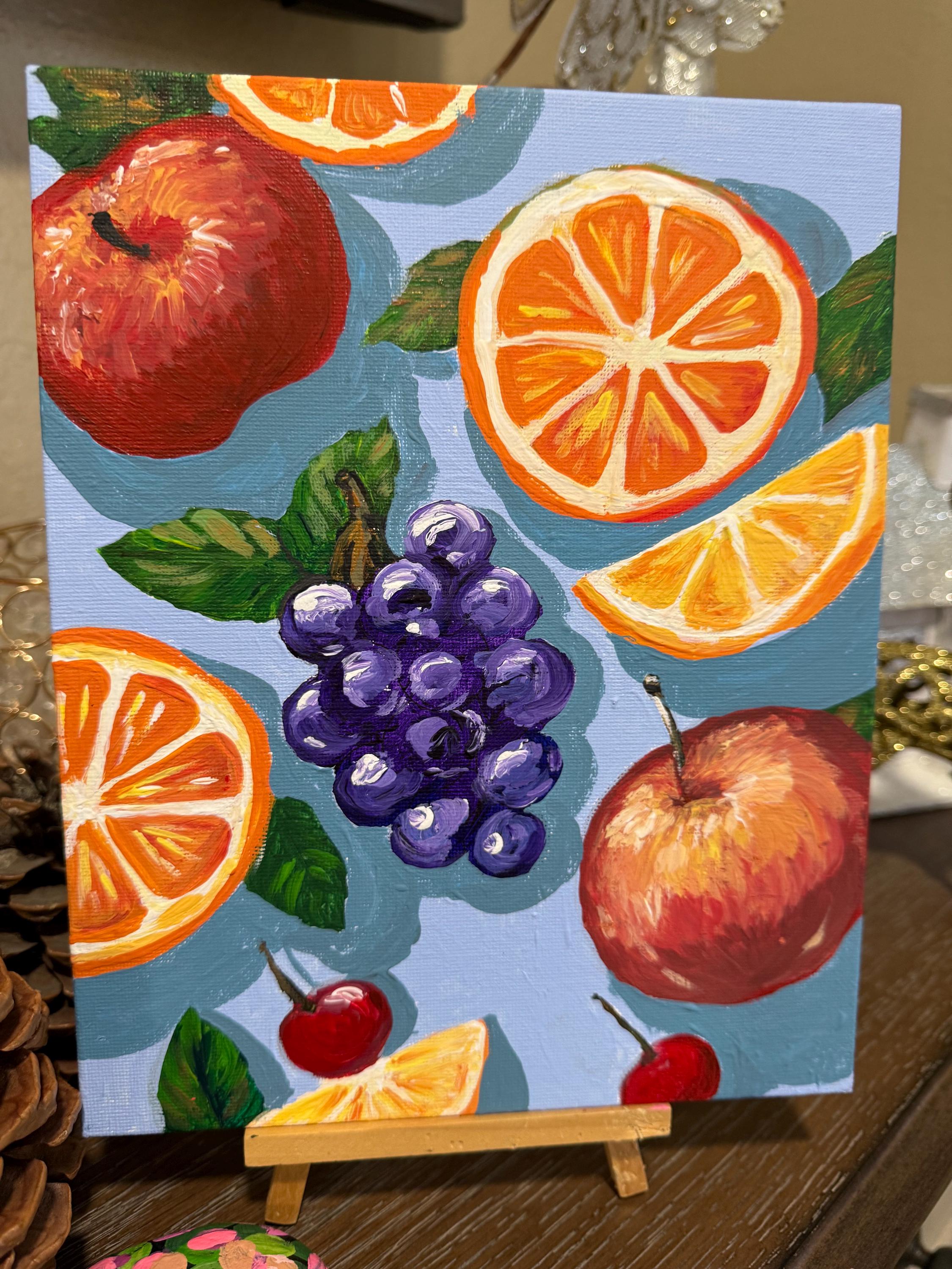 Original Fruit Still Life Acrylic Painting • 8x10 Kitchen Art - Etsy
