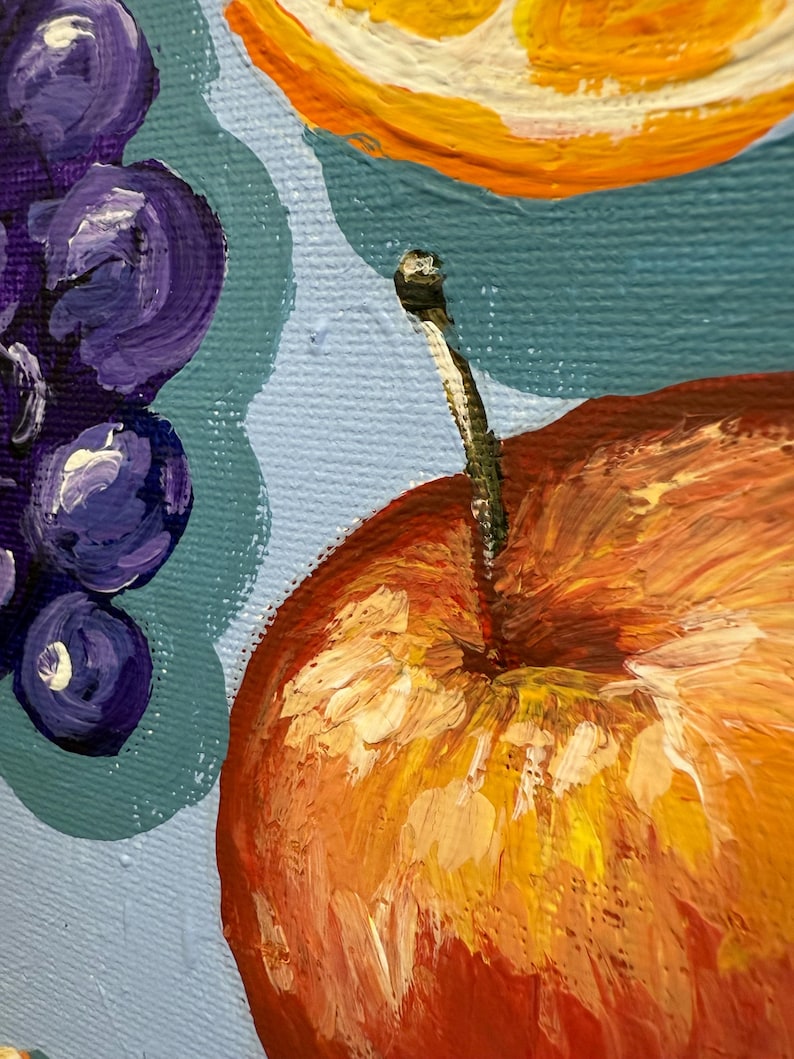 Original Fruit Still Life Acrylic Painting • 8x10 Kitchen Art - Etsy