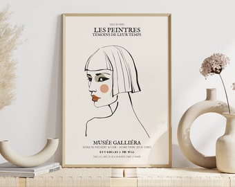 Minimalist Female Art Exhibition Poster, Aesthetic Room Decor Featuring Beige Wall Decor and Gallery, Worthy Museum Poster