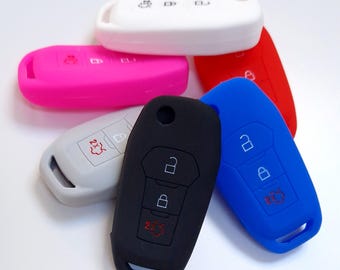 Key Cover For FORD FIESTA Mondeo MK5 Zetec Mustang Edge Ranger Flip Fob Remote Silicone Case7