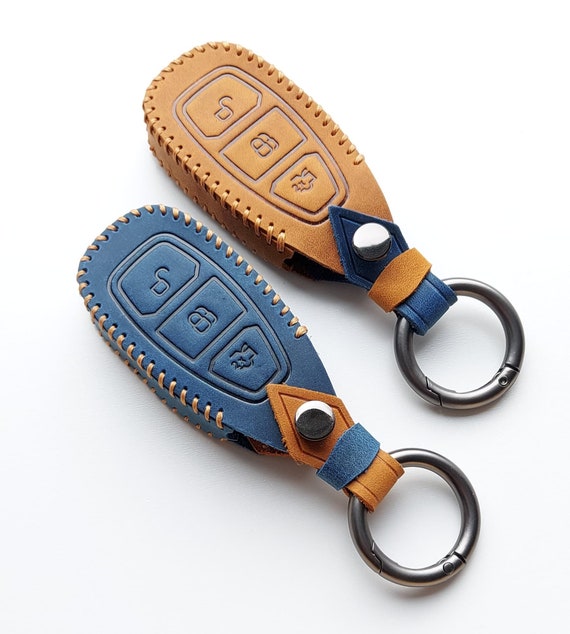 Brown Leather Key Fob Cover For Ford Fiesta, Mondeo, Focus Titanium – Protective Case