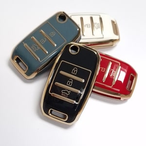 Key Cover For KIA Rio Ceed Proceed Niro Sportage Sorento Picanto Optima Soul 3 Button Case Flip Key Fob with Keyring option 2