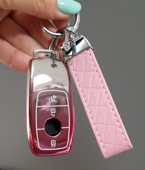 Key Soft Cover Protettiva Per Chiave Mercedes 3 Pulsanti - Colore Rosa, Morbida E Antiurto - 4