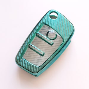 Für Audi A1 A3 S3 A4 S4 A5 S5 A6 S6 TT Q5 Q7 R8 Fall Fernbedienung Klappschlüssel Fob 3 Taste Carbon Effect 3 Grün