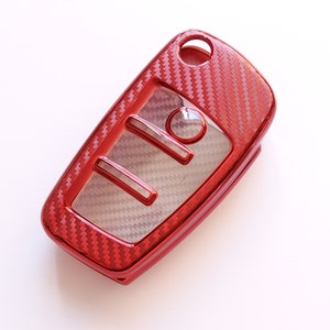 Für Audi A1 A3 S3 A4 S4 A5 S5 A6 S6 TT Q5 Q7 R8 Fall Fernbedienung Klappschlüssel Fob 3 Taste Carbon Effect 3 Rot