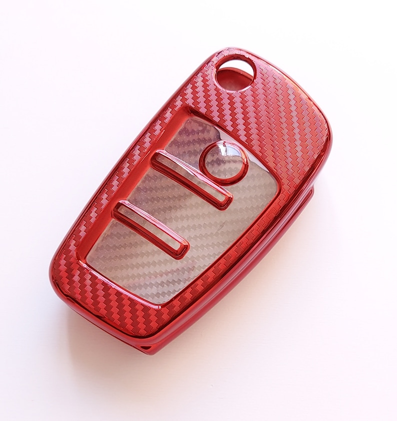 Für Audi A1 A3 S3 A4 S4 A5 S5 A6 S6 TT Q5 Q7 R8 Fall Fernbedienung Klappschlüssel Fob 3 Taste Carbon Effect 3 Rot