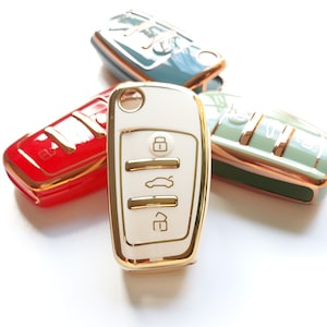 For AUDI Key Cover A1 A3 S3 A4 S4 A5 S5 A6 S6 TT Q5 Q7 R8 Case Remote Flip Key Fob 3 Button 8