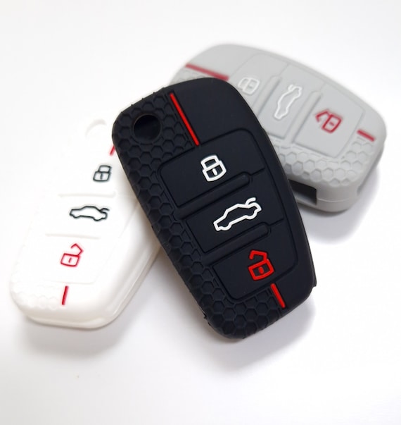 2 x Key Cover For AUDI Key Cover A1 A3 S3 A4 S4 A5 S5 A6 S6 TT Q5 Q7 R8 Case Remote Flip Key Fob 3 Button Silicone Protector Skin 3