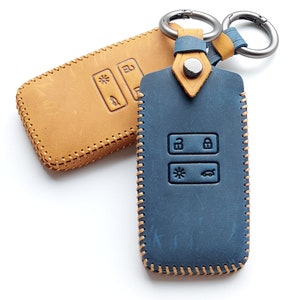 Leather Key Cover For DACIA Sandero Duster Logan Stepway 4 Button Remote Car Case Smart Keyless Entry