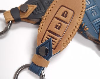 Leather Key Cover For NISSAN Juke Infiniti Micra Qashqai Navara Note Leaf Cube X-TRAIL 3 Button Case Keyless Entry Remote Fob 9