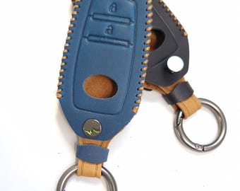 Leather Key Cover for TOYOTA Aygo X Auris Yaris Hilux Innova Edge Rav4 2 Button Remote Fob Case 14