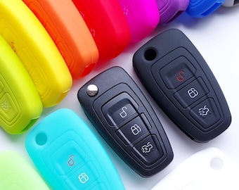 Schlüssel Abdeckung für FORD Fiesta Focus Titanium Ranger B C S MAX Mondeo Schließen TRANSIT 3 Tasten Flip Fob Silikon Fall Fernbedienung 4