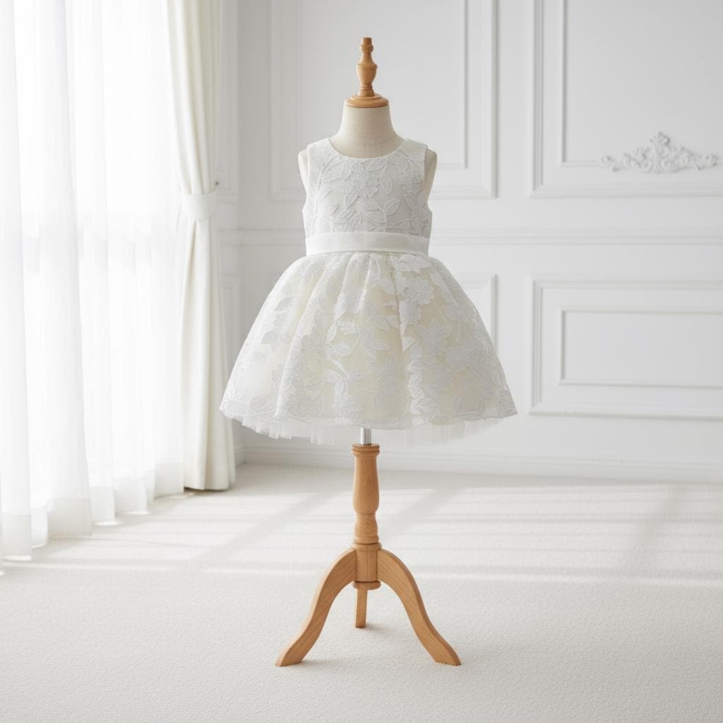 Feestelijke jurk met tule voor baby - wit, Baby