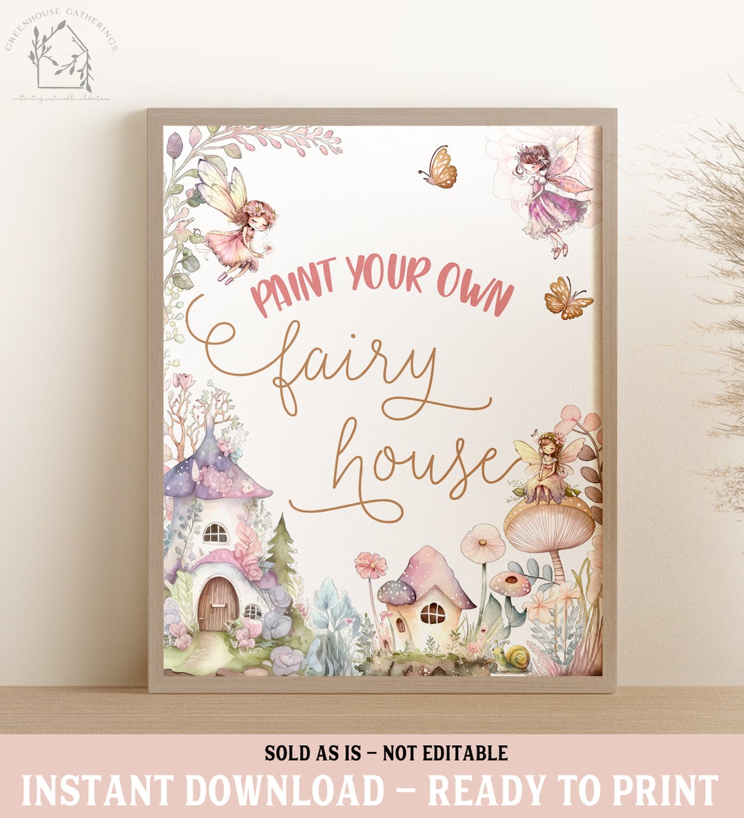Paint Your Own Fairy House Sign Decor Magical Fairy Garden Fairy