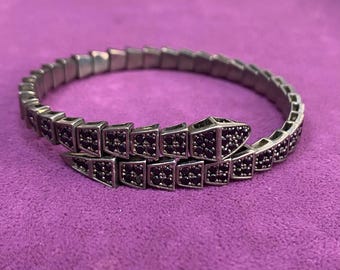 Bague serpent en or massif 14 carats : bague serpent gothique, réglable