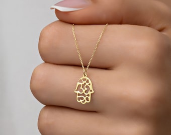 14 Ayar Altın Mini Hamsa Kolye