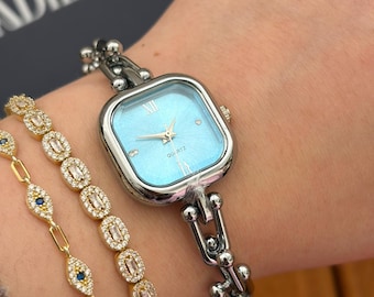 Watch in Sterling Silver and Steel with Diamonds