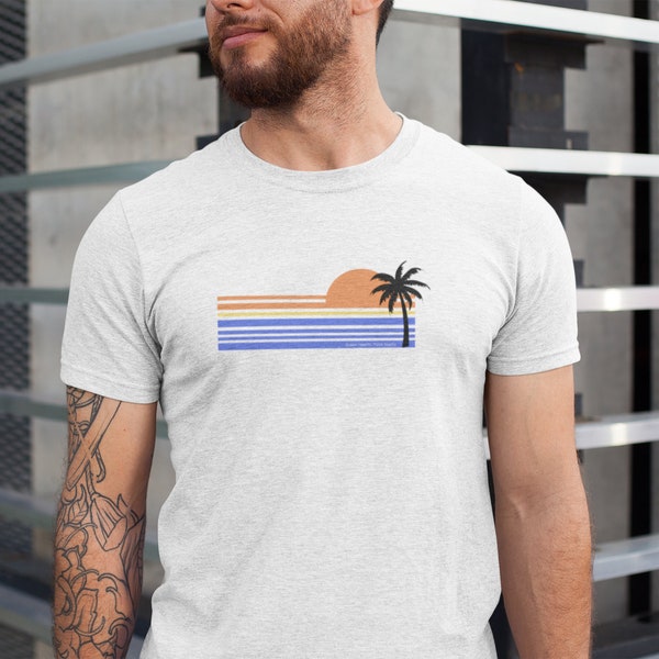 Nachhaltiges T-Shirt, Palmen, Sonnenuntergang, Unisex