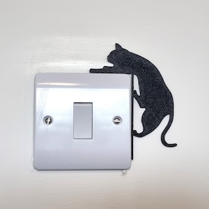 Cat Climbing Light Switch Decoration | Kitty Jumping Decor / Wall Art | Plug Socket Animal Kitten