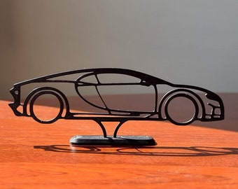 Gift for Bugatti Chiron Fan Car Silhouette Desk Art, Office Wall Art, Car Lovers, Fast Race Gift for Boyfriend, Man Gift, Decor for Garage