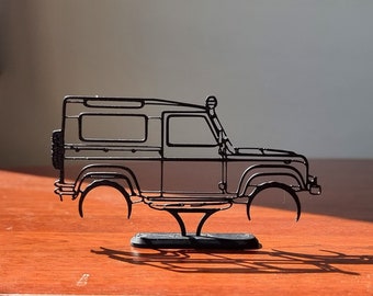 Presente para amante do Land Rover Defender, arte de mesa de silhueta, arte de parede de escritório, amante de carros, off-road, presente para namorado, presente para homem, decoração para garagem