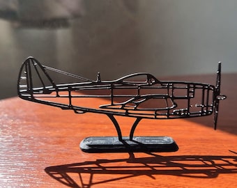 Presente para a silhueta do avião de caça Republic P-47D Thunderbolt, arte de mesa, arte de parede para escritório, caverna do homem da Força Aérea, decoração de aeronaves da Segunda Guerra Mundial, presente masculino