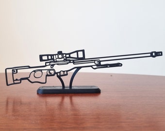 Regalo para jugador de CSGO AWP, decoración de escritorio, regalo de juego, silueta de sombra, escultura de decoración de habitación, estante de oficina, estatua, arte de pared para casa, diseño