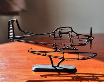 Presente para Cessna A185F Sea Pilot Plane Silhouette Desk Art, Arte de parede de escritório, Caverna do homem, Decoração para garagem Aeronave personalizada Presente masculino Jato particular