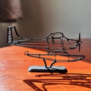 Gift for Cessna A185F Sea Pilot Plane Silhouette Desk Art, Office Wall Art, Man Cave, Decor for Garage Custom Aircraft Man Gift Private Jet