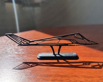 Presente para F-117 Nighthawk Spy Pilot Plane Silhouette Desk Art, Jet Office Wall Art, Presente para Força Aérea, Decoração para Aeronaves Bombardeiros de Garagem, Homem