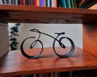 Minimalistische fietssculptuur draad ingelijste stijl | Fietssilhouet | Cadeau voor een fietser | Woondecoratie | Bijzettafel standbeeld decor