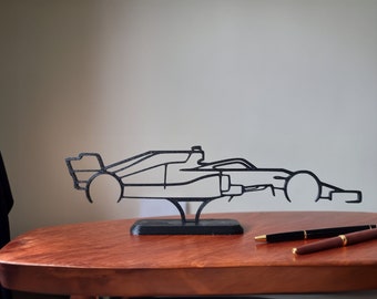Presente para fã de Fórmula 1: arte de mesa com silhueta de carro, arte de parede para escritório de F1, amantes de carros, sombra de carro, presente para namorado, presente para homem, decoração para garagem
