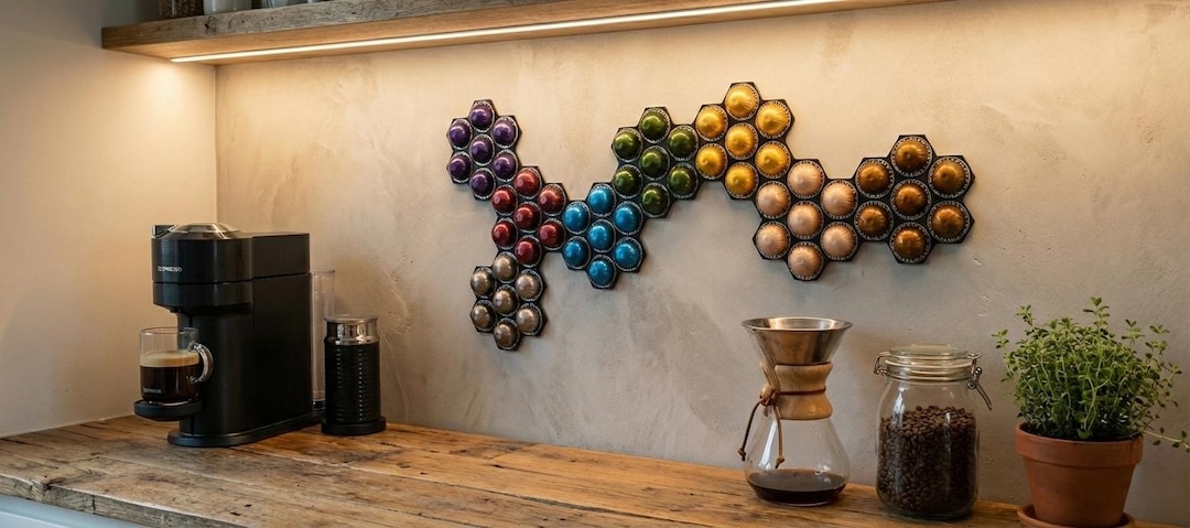 Wall Pod Storage Wall Storage Fits Nespresso Vertuo Pods | Modular Honeycomb Hexagon ...