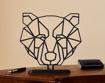 Impressionante escultura geométrica de arte em linha de urso polar - Escolha entre 3 tamanhos - Design impresso em 3D ecológico - Presente perfeito de Natal ou aniversário