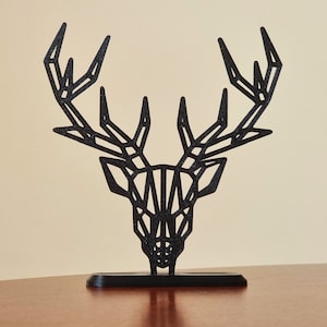 Geometric Stag Sculpture - Pick from 3 Sizes - Eco Friendly Design - Ideal Desk/Shelf Decor, Cake Topper - Memorable Christmas/Birthday Gift