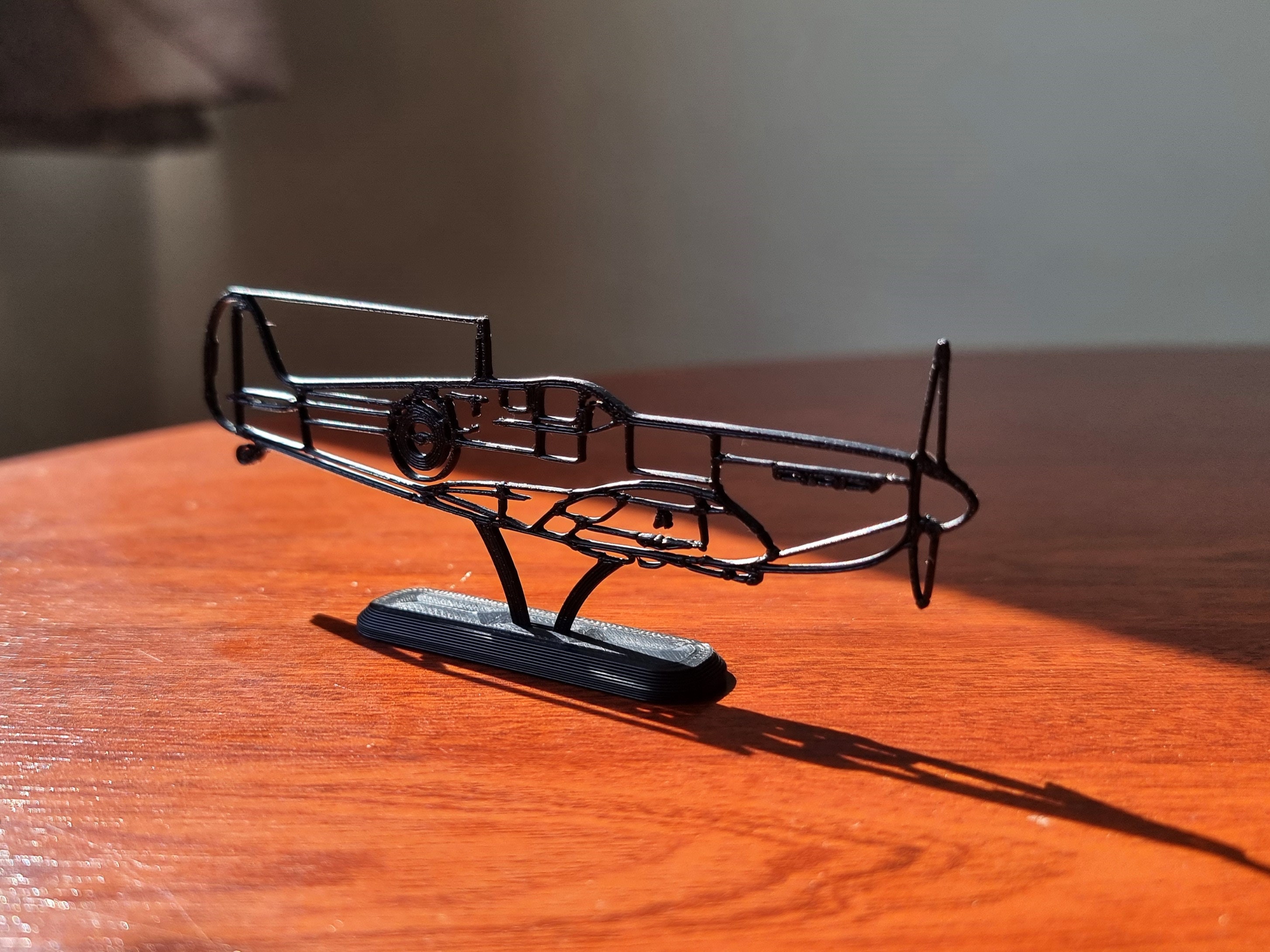 Gift for Spitfire Mk2 Fighter Pilot Prop Plane Silhouette Desk Art ...