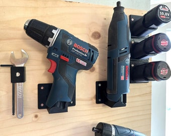 Suportes de parede para ferramentas Bosch Professional 12V / 10,8V Suportes de bateria GSR / GSB / GDR Armazenamento de ferramentas elétricas para Bosch Pro Tools