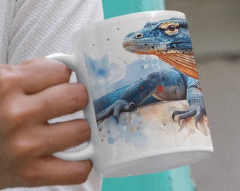 Komodo Dragon Watercolor Ceramic Mug - 330ml/440ml