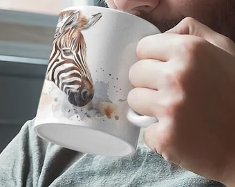 Watercolor Zebra Ceramic Mug - 330ml/440ml