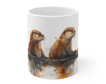 Otter Watercolor Ceramic Art Mug - 330ml/440ml