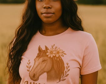 Boho Pferdegraphik Tee | Wild Spirit, Gentle Soul T-Shirt