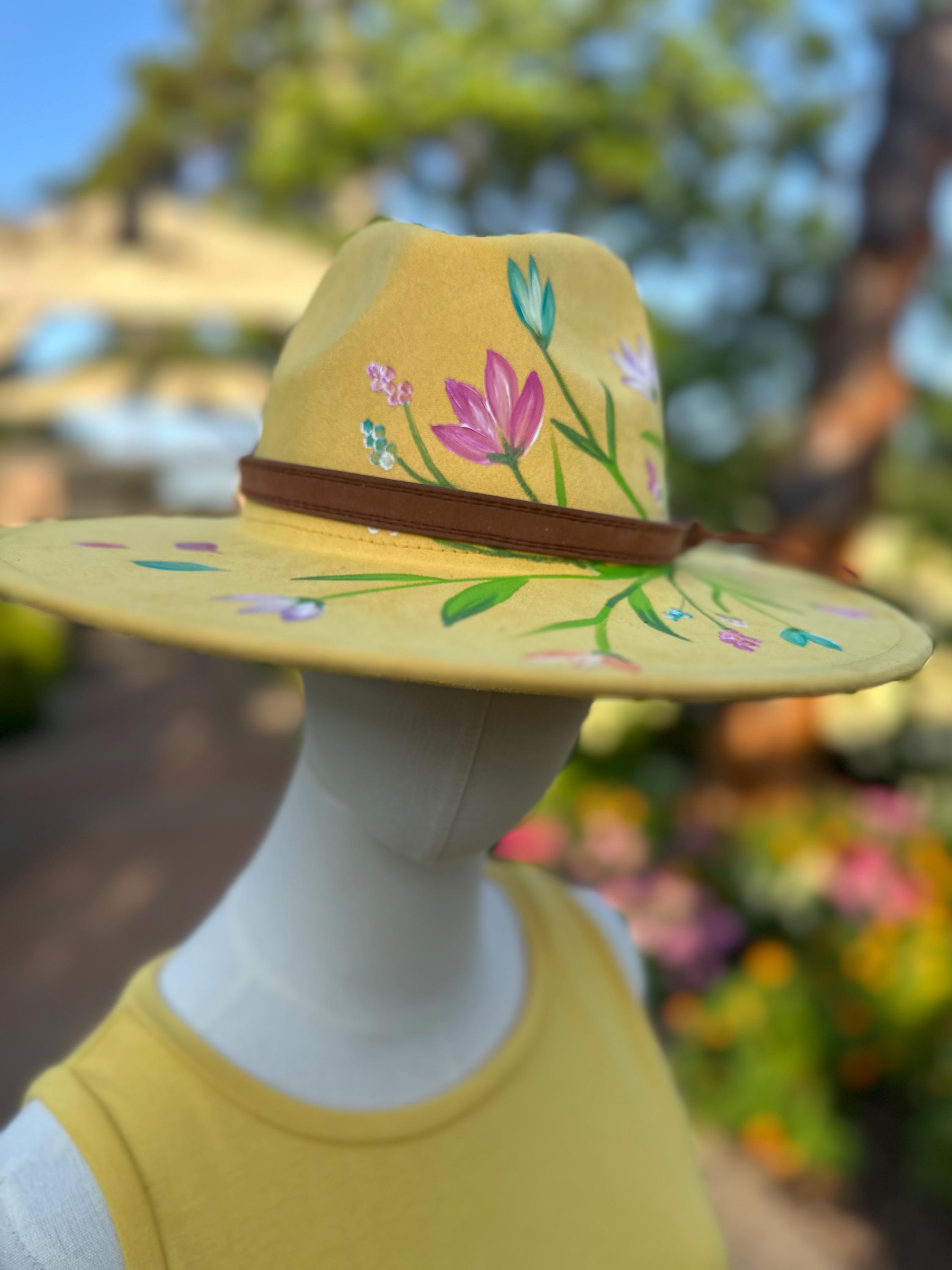 Yellow Painted Fedora - Etsy display picture 2