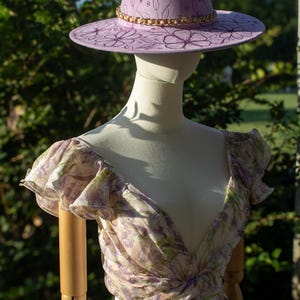 Cowgirl Boho Hat,  Hand Painted Wide Brim Hat, Custom Burned Felt Hat, Western Hat, Bride Hat, Burnt Hat, Bride Floral Fedora Hat.
