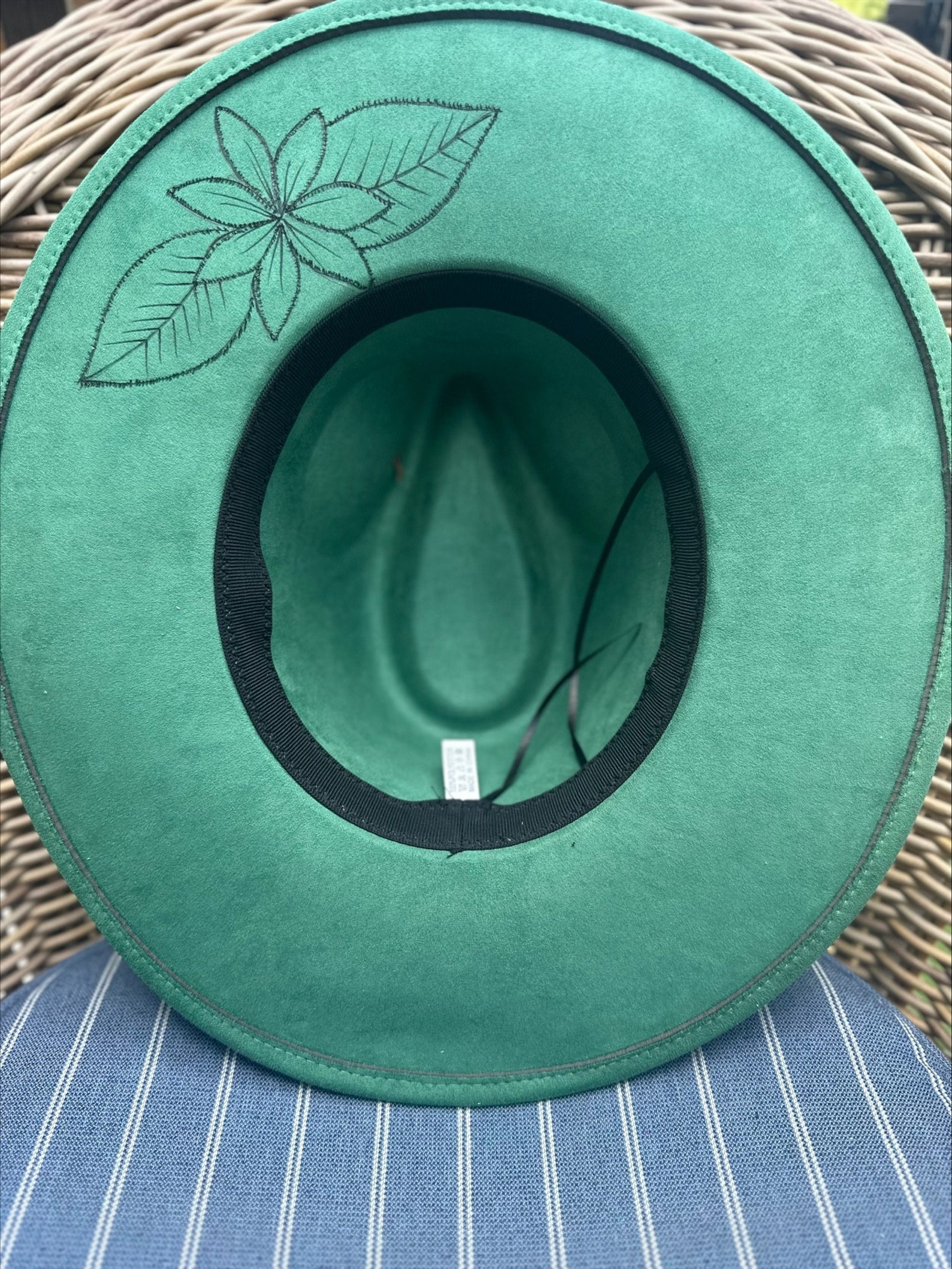 Hand Burned Wide Brim Felt Fedora Hat for Women Hippie Etsy