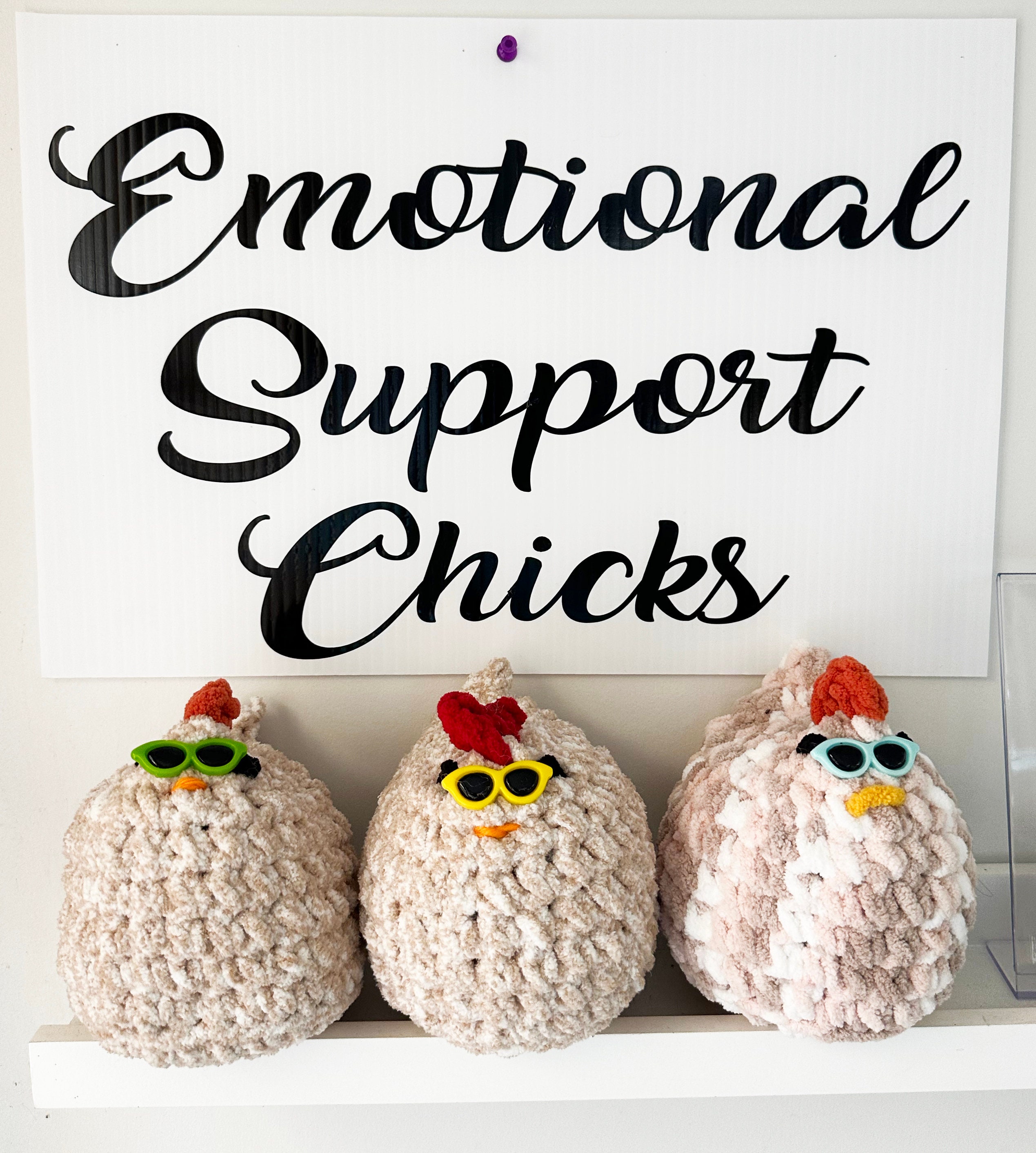 Emotional Support Chicks Crochet Knitted Chickens - Etsy
