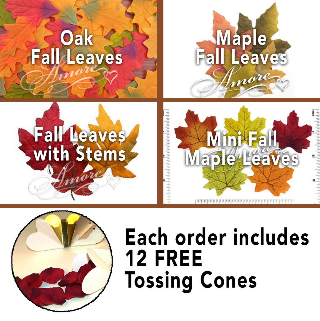 400 Silk Fall Leaves Variety Free Tossing Cones Etsy