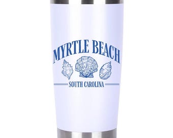 Myrtle Beach South Carolina Seashells 20 oz Insulated Tumbler Travel Mug