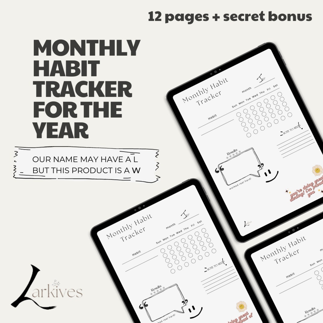 Monthly Habit Tracker Printable Routine Tracker 30 Day Etsy