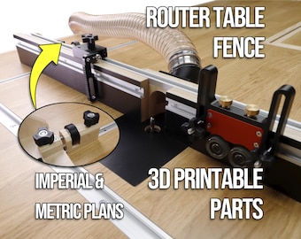 Router Table Fence Plans – Imperial & Metric, 3D Printable Parts, Micro Adjust, T-Track, Dust Port