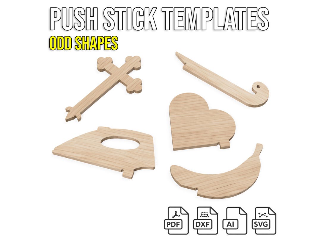 Push Stick Templates 5 Pack – Odd Shapes CNC SVG DXF Printable A4 - Etsy